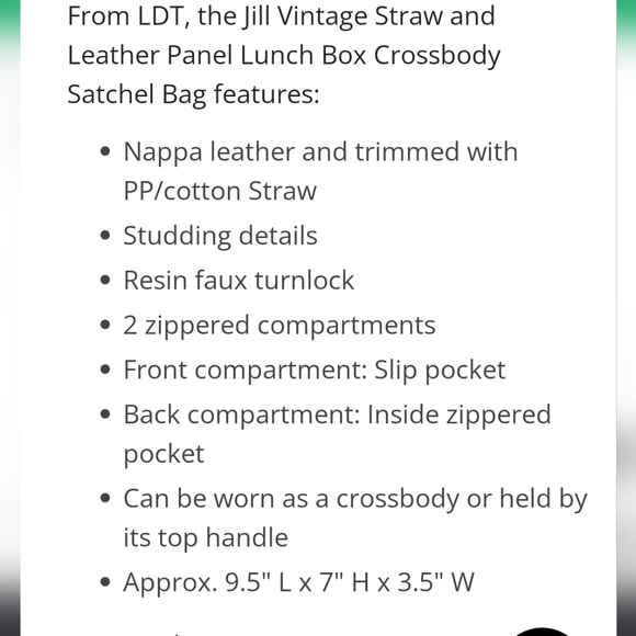 LDT Jill white lunch box purse NWT - Picture 7 of 7